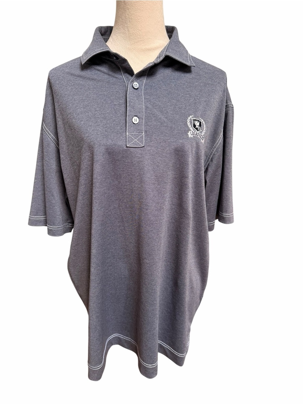 FootJoy Gray Men's Large Polo Shirt with Contrast Stitching Legends Golf